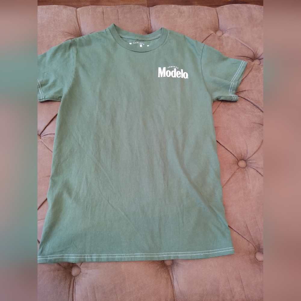 Olive Green Modelo Logo Tee